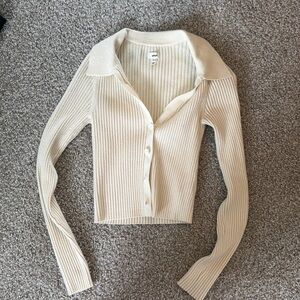 Aerie button down sweater/cardigan white/off white colored